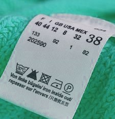 Расшифровка бирок на одежде для стирки