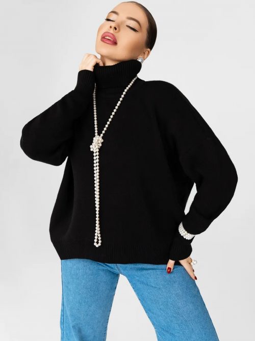 Свитер СВТ-001ВЗ/ЧЕР (Черный). Артикул: СВТ-001ВЗ/ЧЕР