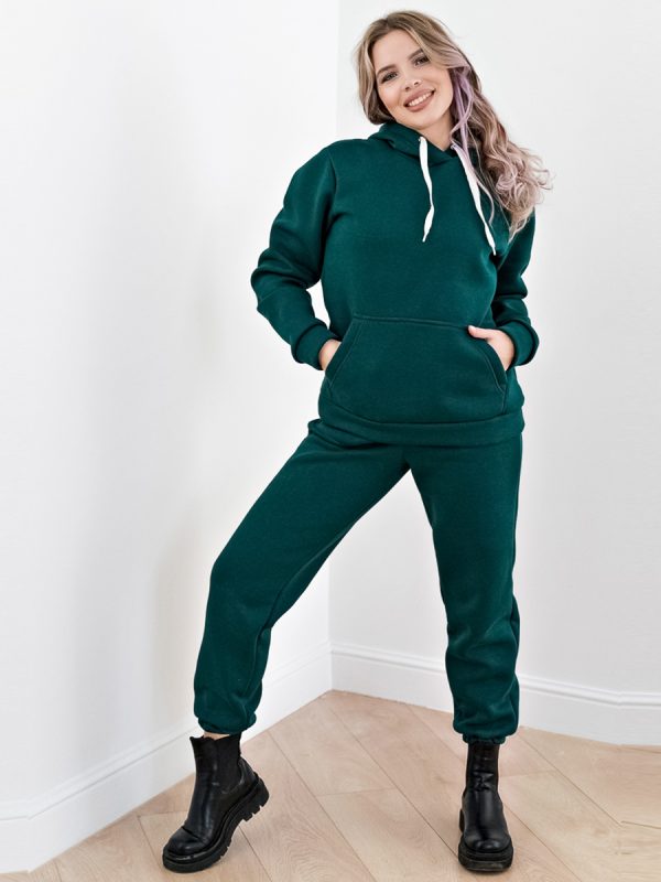 Главное фото, Костюм с начесом в стиле oversize КС-059ФРН/ИЗУ (Изумруд). Артикул: КС-059ФРН/ИЗУ