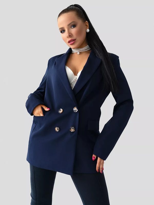 Главное фото, Пиджак женский КР-010ТР/СИН (Темно-синий). Артикул: КР-010ТР/СИН