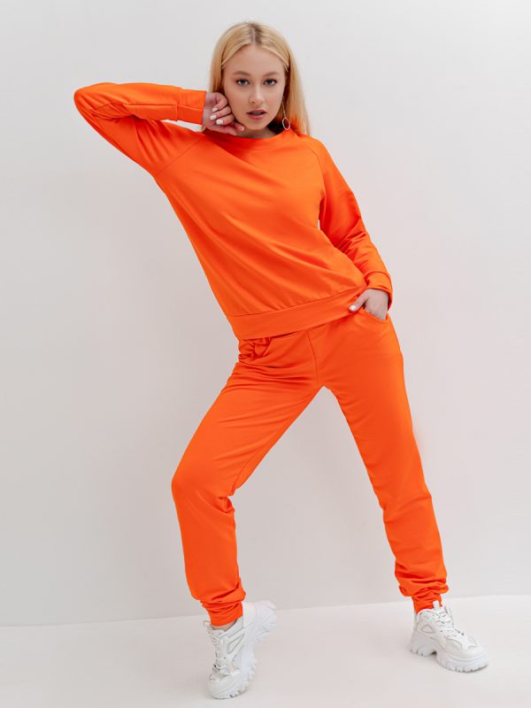 Главное фото, Костюм со свитшотом КС-047ФР/ОРЖ (Оранжевый). Артикул: КС-047ФР/ОРЖ