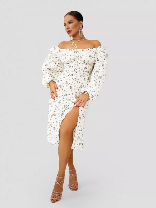 Платье женское ПЛ-150ПРД/БЕЛ (Белый). Артикул: ПЛ-150ПРД/БЕЛ