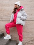 Костюм кофта и штаны цвета фуксия, утеплённый спортивный стиль
