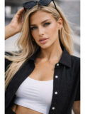 Чёрный костюм рубашка и шорты, крупный план, рубашечный верх