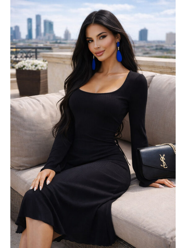 Главное фото, Платье женское вечернее ПЛ-173ЛПШ/ЧЕР (Черный). Артикул: ПЛ-173ЛПШ/ЧЕР