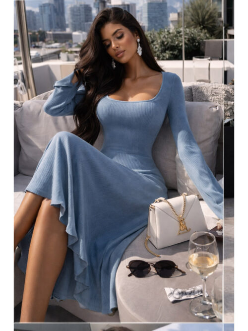 Платье женское вечернее  ПЛ-173ЛПШ/СЕР (Серый). Артикул: ПЛ-173ЛПШ/СЕР